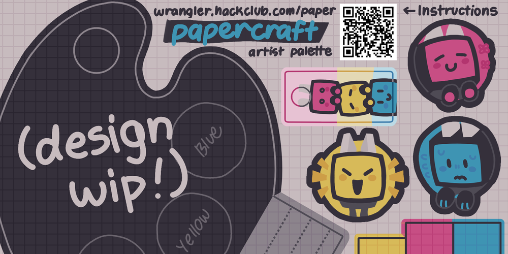 Papercraft design of an artist palette