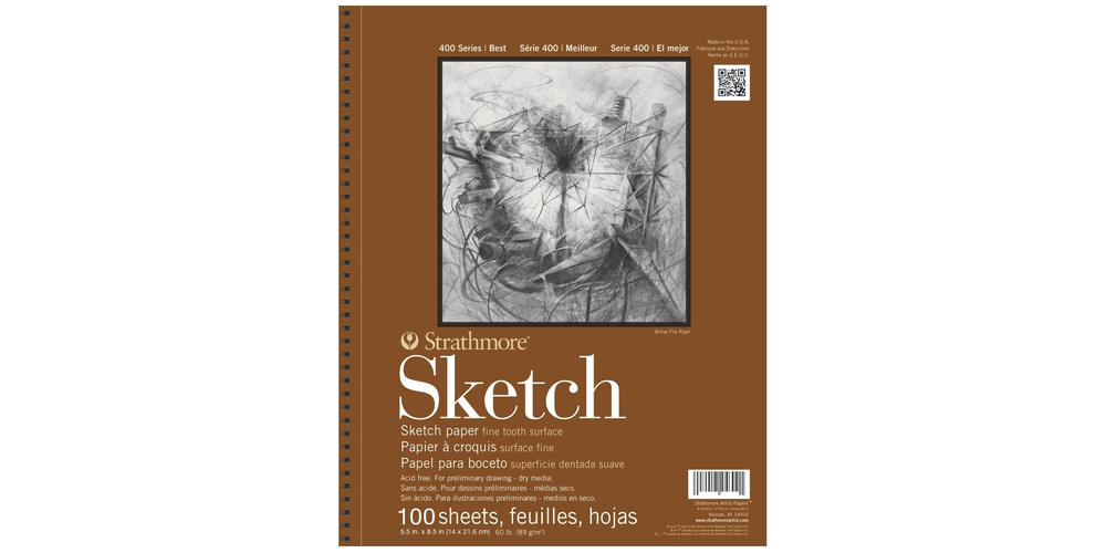 A brown spiral sketchbook